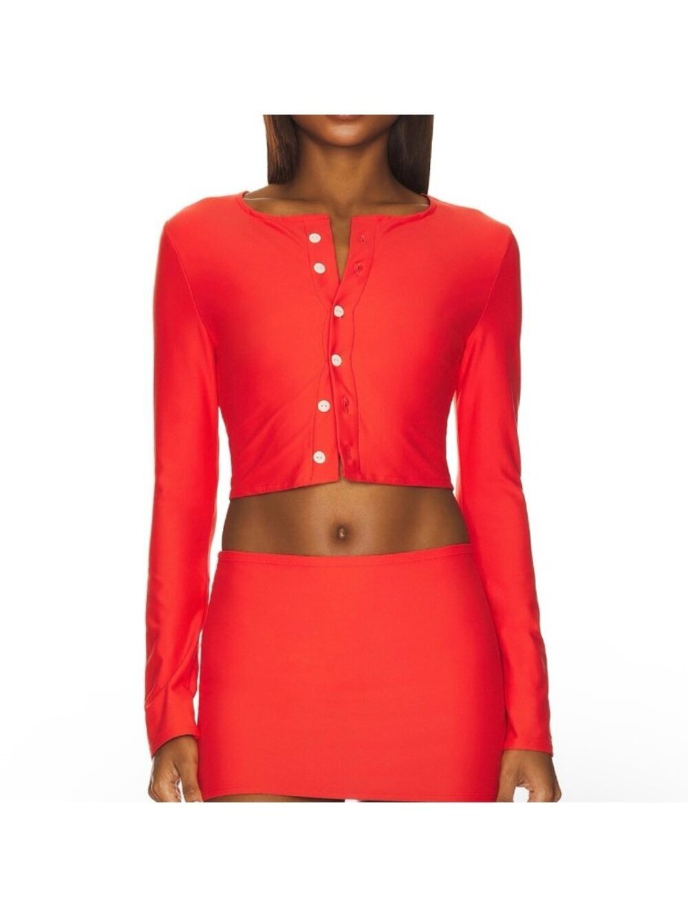 Montce Button-Down Cardi in Cherry S
